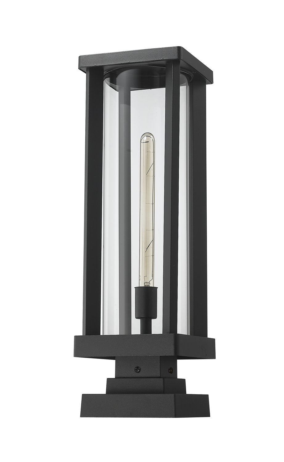 Z-LITE GLENWOOD OUTDOOR PIER MOUNTED FIXTURE | 586PHBS-SQPM-BK - Post