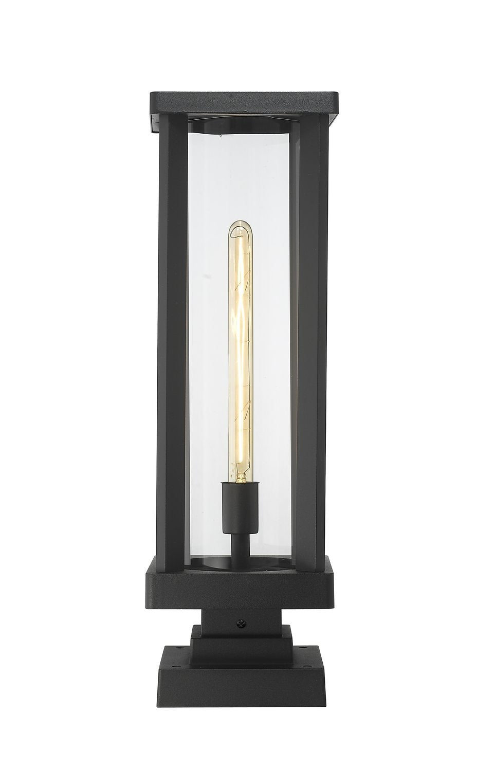 Z-LITE GLENWOOD OUTDOOR PIER MOUNTED FIXTURE | 586PHBS-SQPM-BK - Post