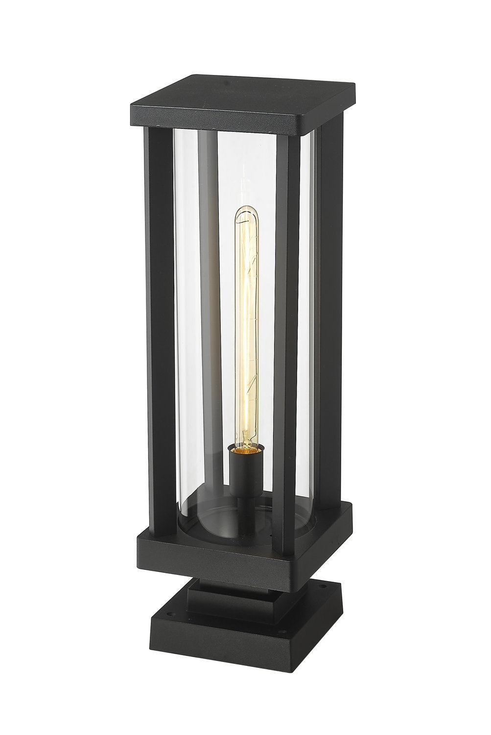 Z-LITE GLENWOOD OUTDOOR PIER MOUNTED FIXTURE | 586PHBS-SQPM-BK - Post