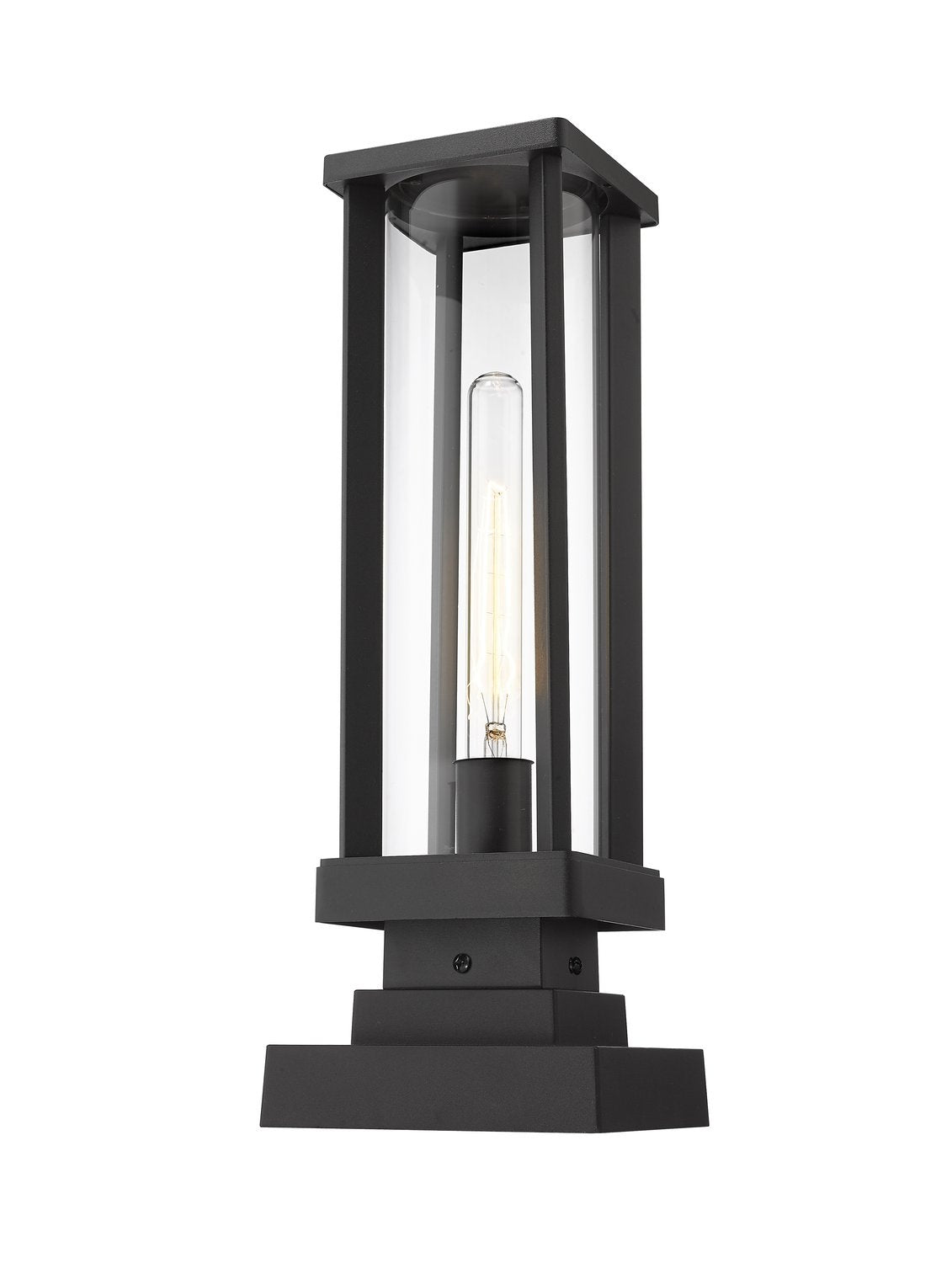 Z-LITE GLENWOOD OUTDOOR PIER MOUNTED FIXTURE | 586PHMS-SQPM-BK - Post