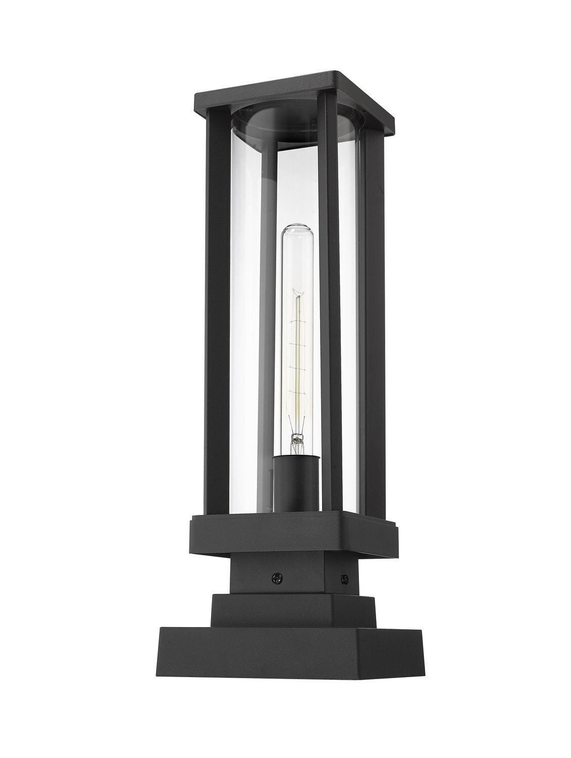 Z-LITE GLENWOOD OUTDOOR PIER MOUNTED FIXTURE | 586PHMS-SQPM-BK - Post