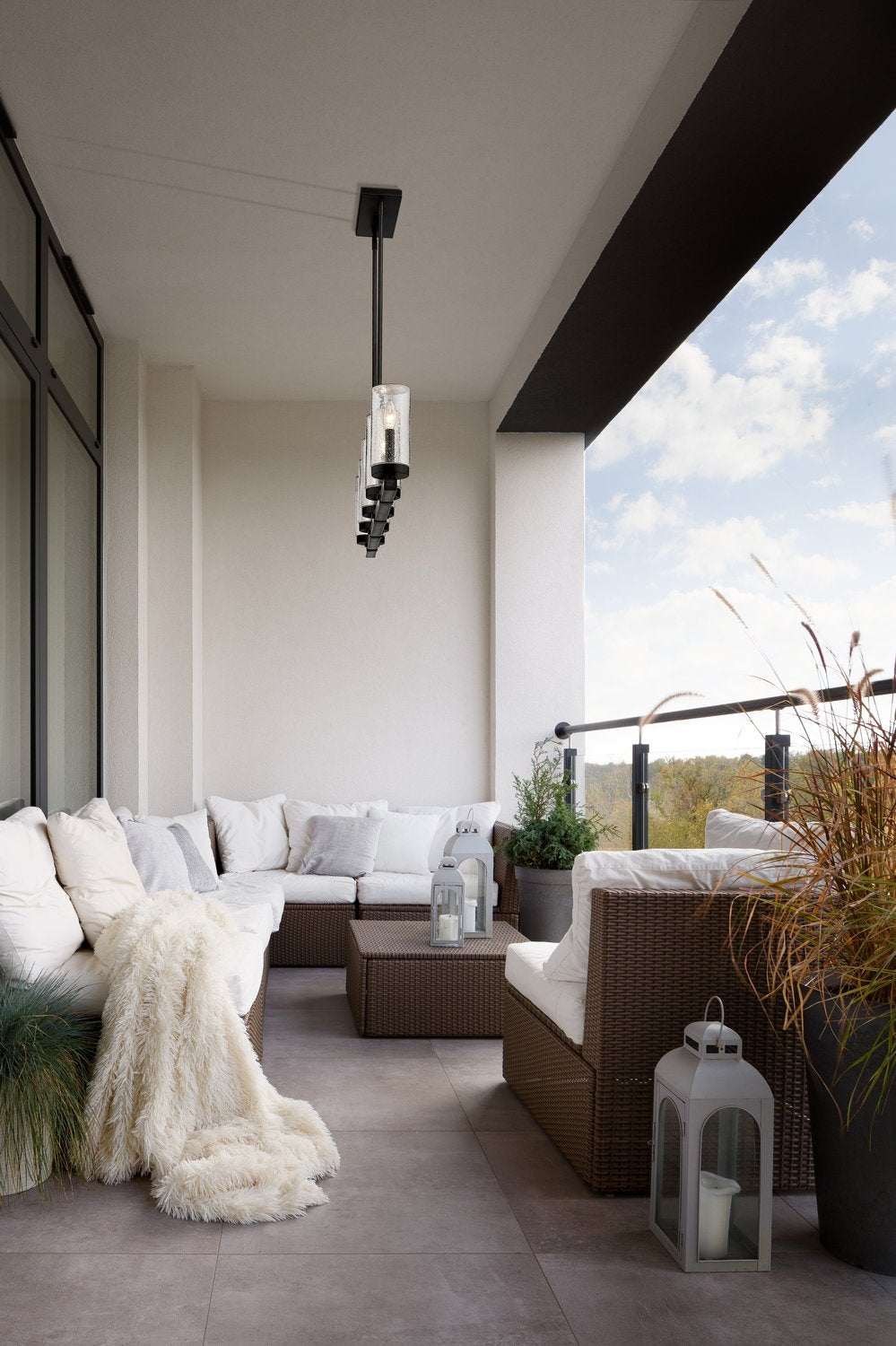 Z-LITE, MARLOW OUTDOOR LINEAR CHANDELIER, OUTDOOR CEILING LIGHT