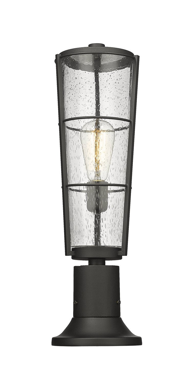 Z-LITE HELIX OUTDOOR PIER MOUNTED FIXTURE | 591PHB-553PM-BK - Post