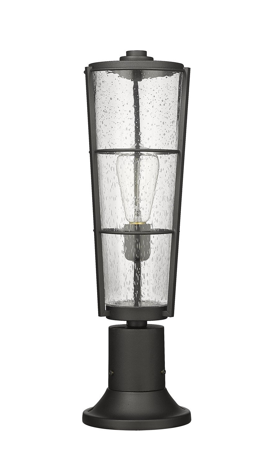 Z-LITE HELIX OUTDOOR PIER MOUNTED FIXTURE | 591PHB-553PM-BK - Post