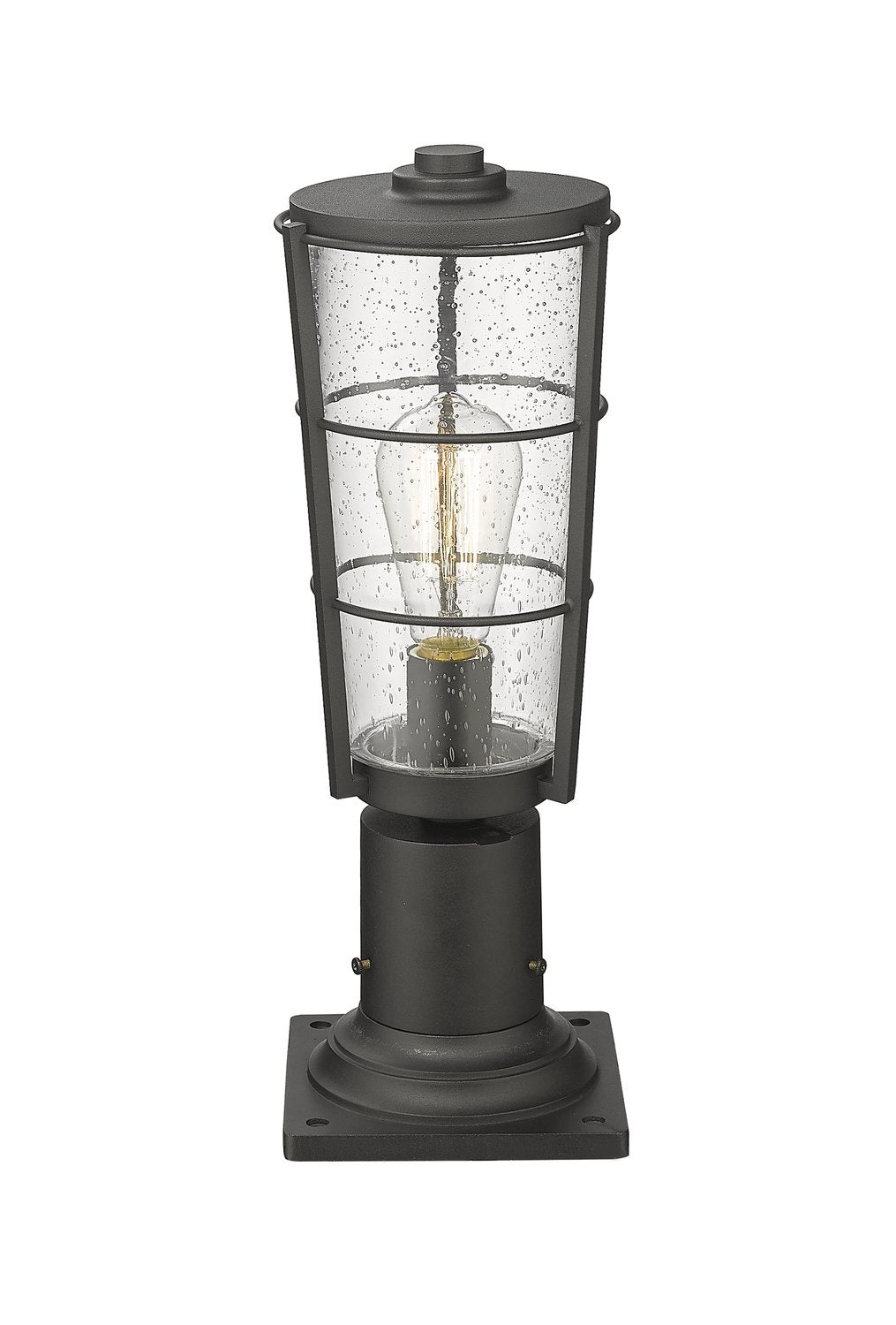 Z-LITE HELIX OUTDOOR PIER MOUNTED FIXTURE | 591PHM-533PM-BK - Post