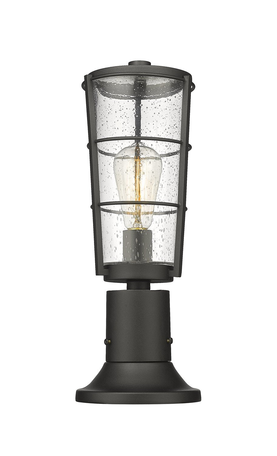 Z-LITE HELIX OUTDOOR PIER MOUNTED FIXTURE | 591PHM-553PM-BK - Post