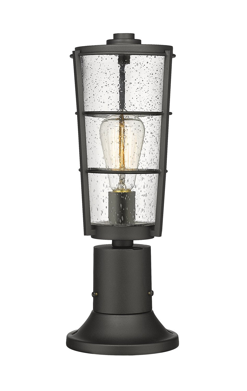 Z-LITE HELIX OUTDOOR PIER MOUNTED FIXTURE | 591PHM-553PM-BK - Post