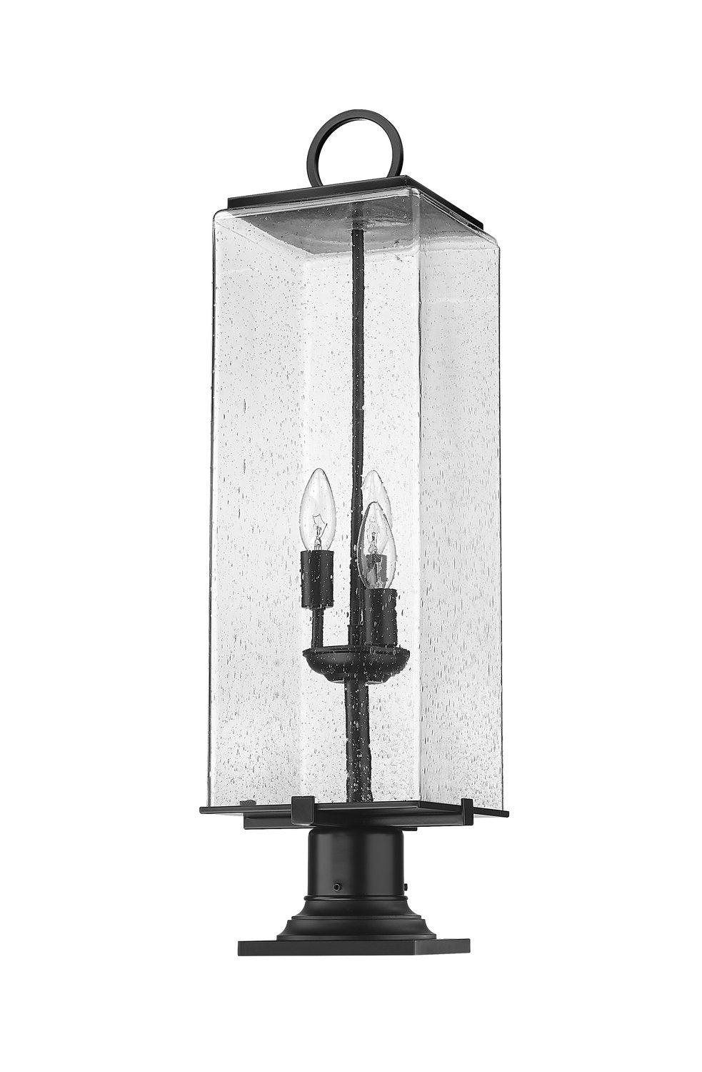 Z-LITE SANA 3 LIGHT OUTDOOR PIER MOUNTED FIXTURE | 592PHBR-533PM-BK - Post