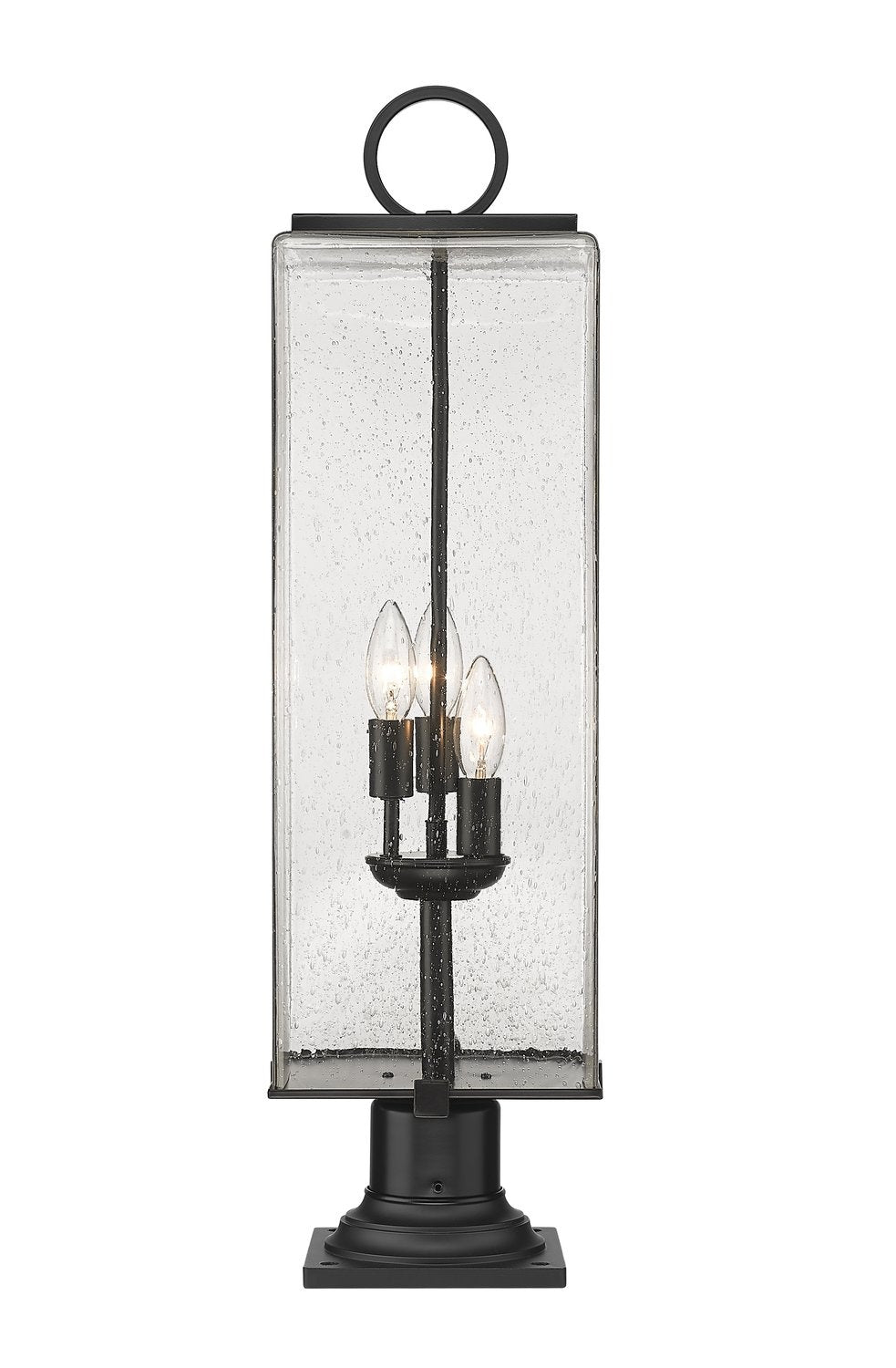 Z-LITE SANA 3 LIGHT OUTDOOR PIER MOUNTED FIXTURE | 592PHBR-533PM-BK - Post
