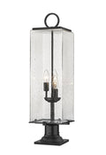 Z-LITE SANA 3 LIGHT OUTDOOR PIER MOUNTED FIXTURE | 592PHBR-533PM-BK - Post