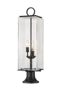 Z-LITE SANA 3 LIGHT OUTDOOR PIER MOUNTED FIXTURE | 592PHBR-553PM-BK - Post
