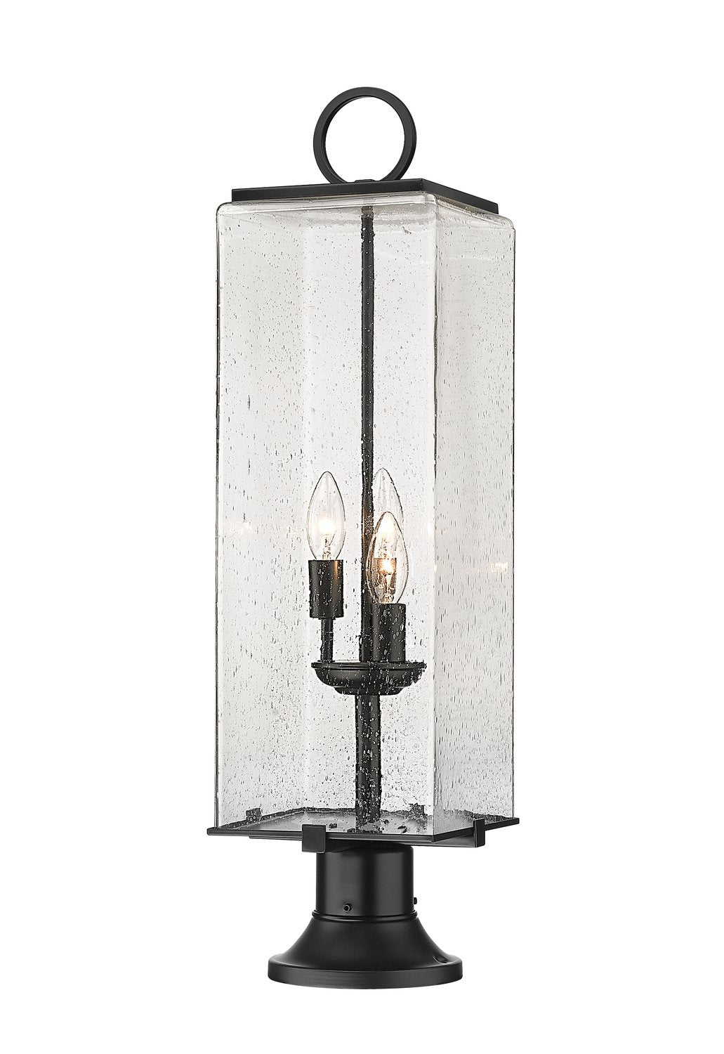 Z-LITE SANA 3 LIGHT OUTDOOR PIER MOUNTED FIXTURE | 592PHBR-553PM-BK - Post