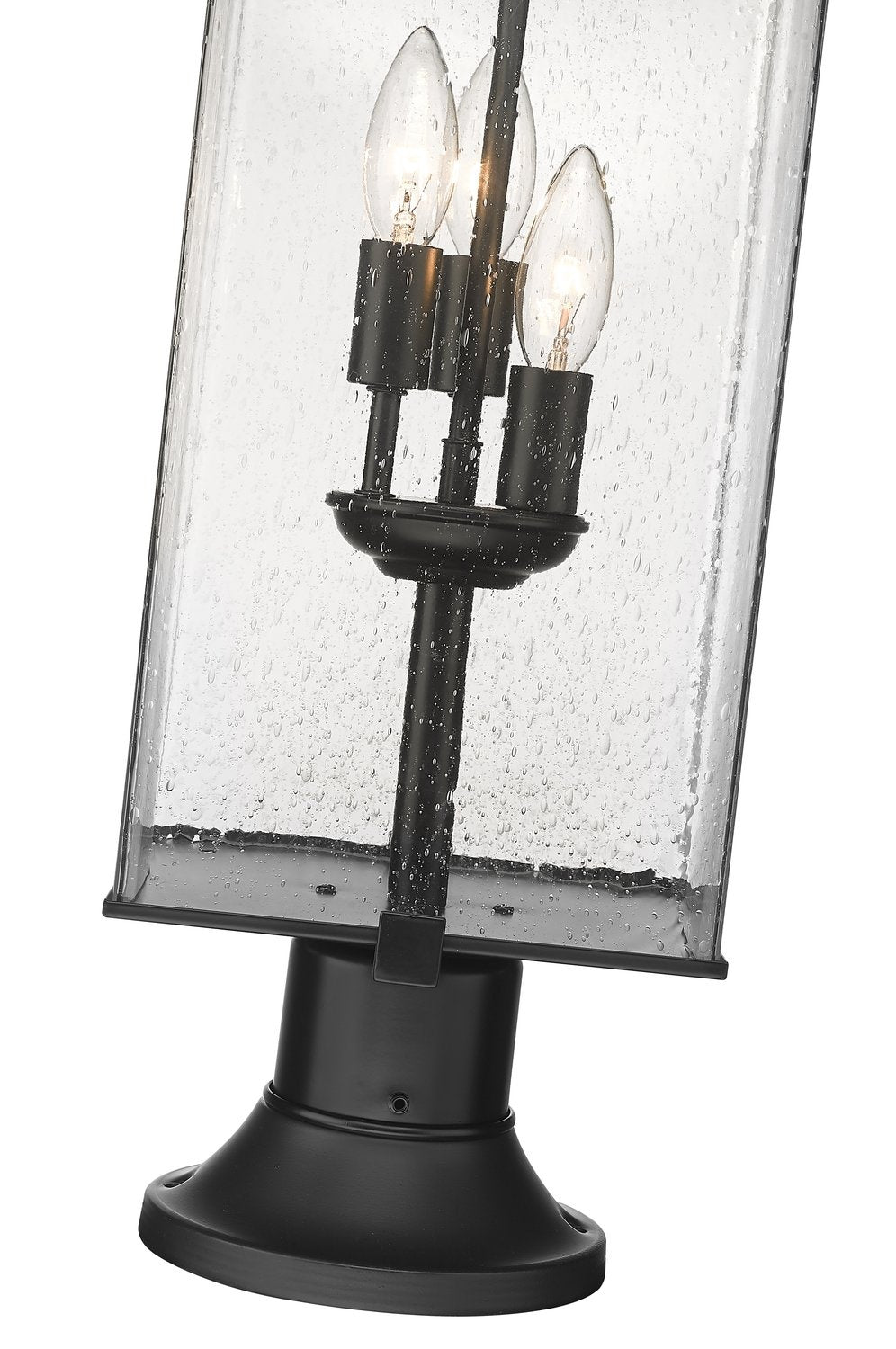 Z-LITE SANA 3 LIGHT OUTDOOR PIER MOUNTED FIXTURE | 592PHBR-553PM-BK - Post