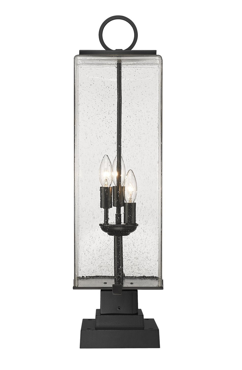 Z-LITE SANA 3 LIGHT OUTDOOR PIER MOUNTED FIXTURE | 592PHBS-SQPM-BK - Post