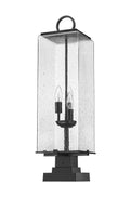 Z-LITE SANA 3 LIGHT OUTDOOR PIER MOUNTED FIXTURE | 592PHBS-SQPM-BK
