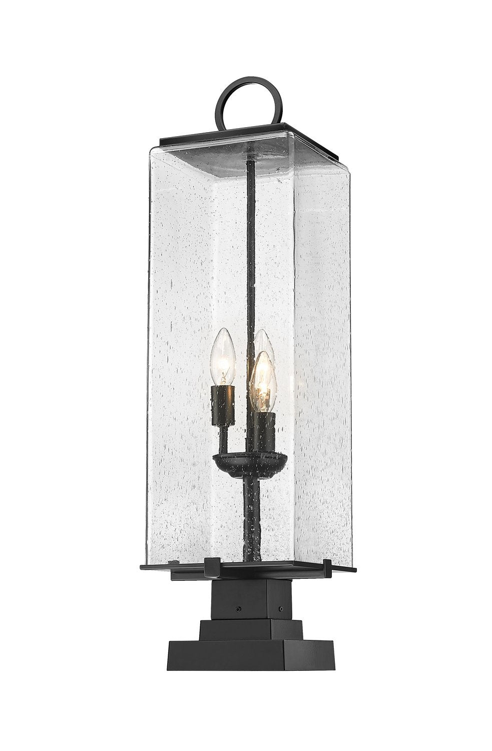 Z-LITE SANA 3 LIGHT OUTDOOR PIER MOUNTED FIXTURE | 592PHBS-SQPM-BK