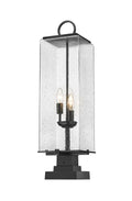 Z-LITE SANA 3 LIGHT OUTDOOR PIER MOUNTED FIXTURE | 592PHBS-SQPM-BK - Post