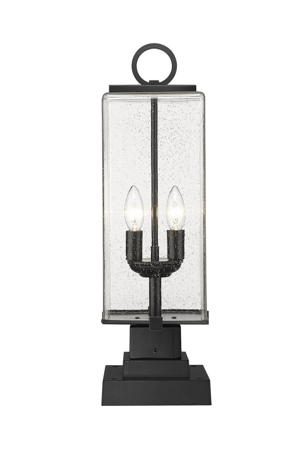 Z-LITE SANA 2 LIGHT OUTDOOR PIER MOUNTED FIXTURE | 592PHMS-SQPM-BK - Post
