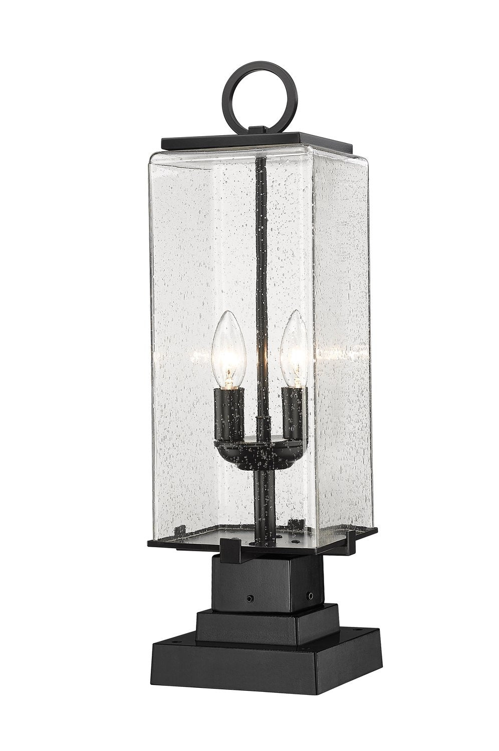 Z-LITE SANA 2 LIGHT OUTDOOR PIER MOUNTED FIXTURE | 592PHMS-SQPM-BK - Post