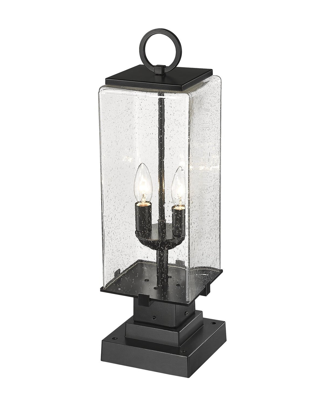 Z-LITE SANA 2 LIGHT OUTDOOR PIER MOUNTED FIXTURE | 592PHMS-SQPM-BK