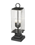 Z-LITE SANA 2 LIGHT OUTDOOR PIER MOUNTED FIXTURE | 592PHMS-SQPM-BK