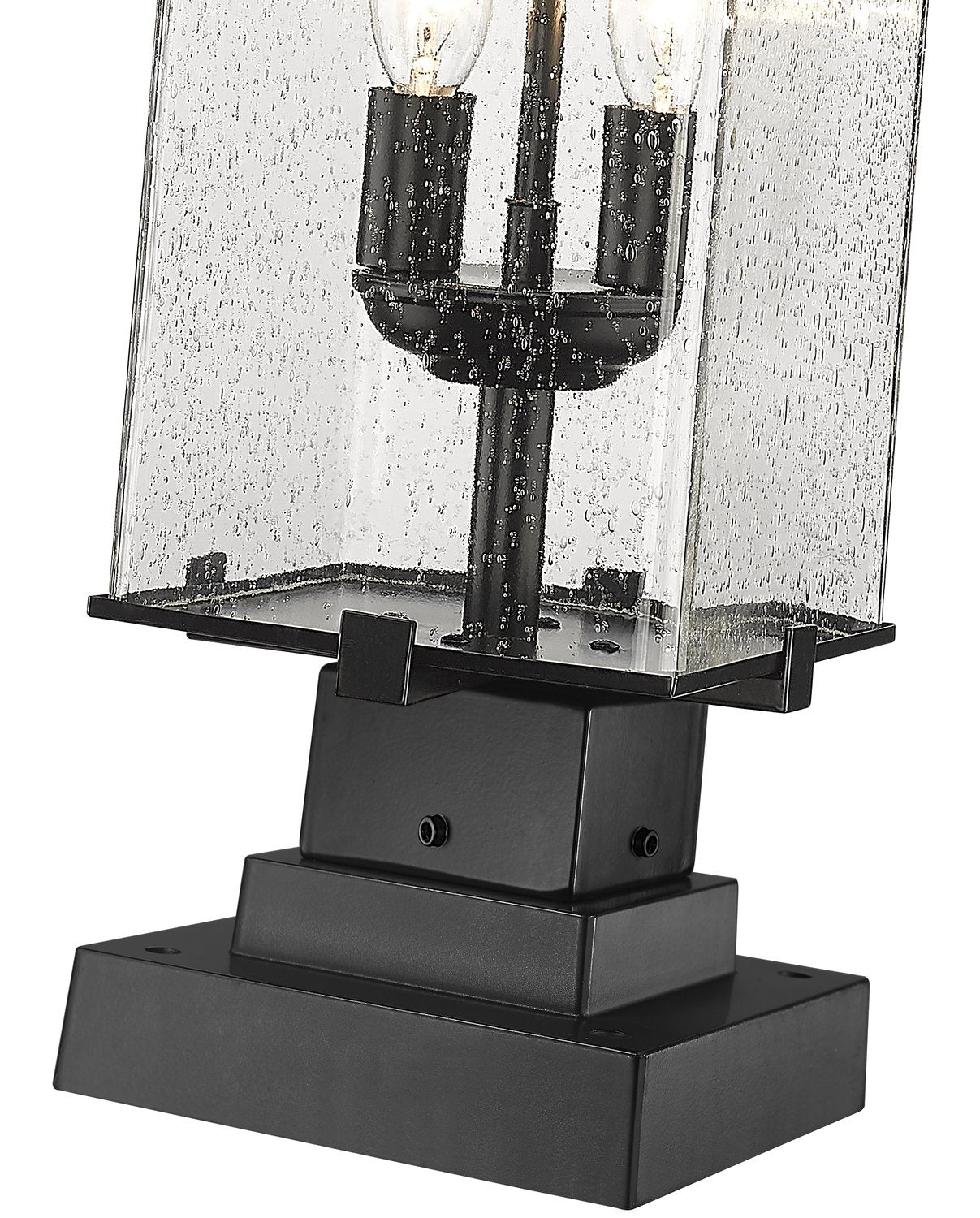 Z-LITE SANA 2 LIGHT OUTDOOR PIER MOUNTED FIXTURE | 592PHMS-SQPM-BK - Post