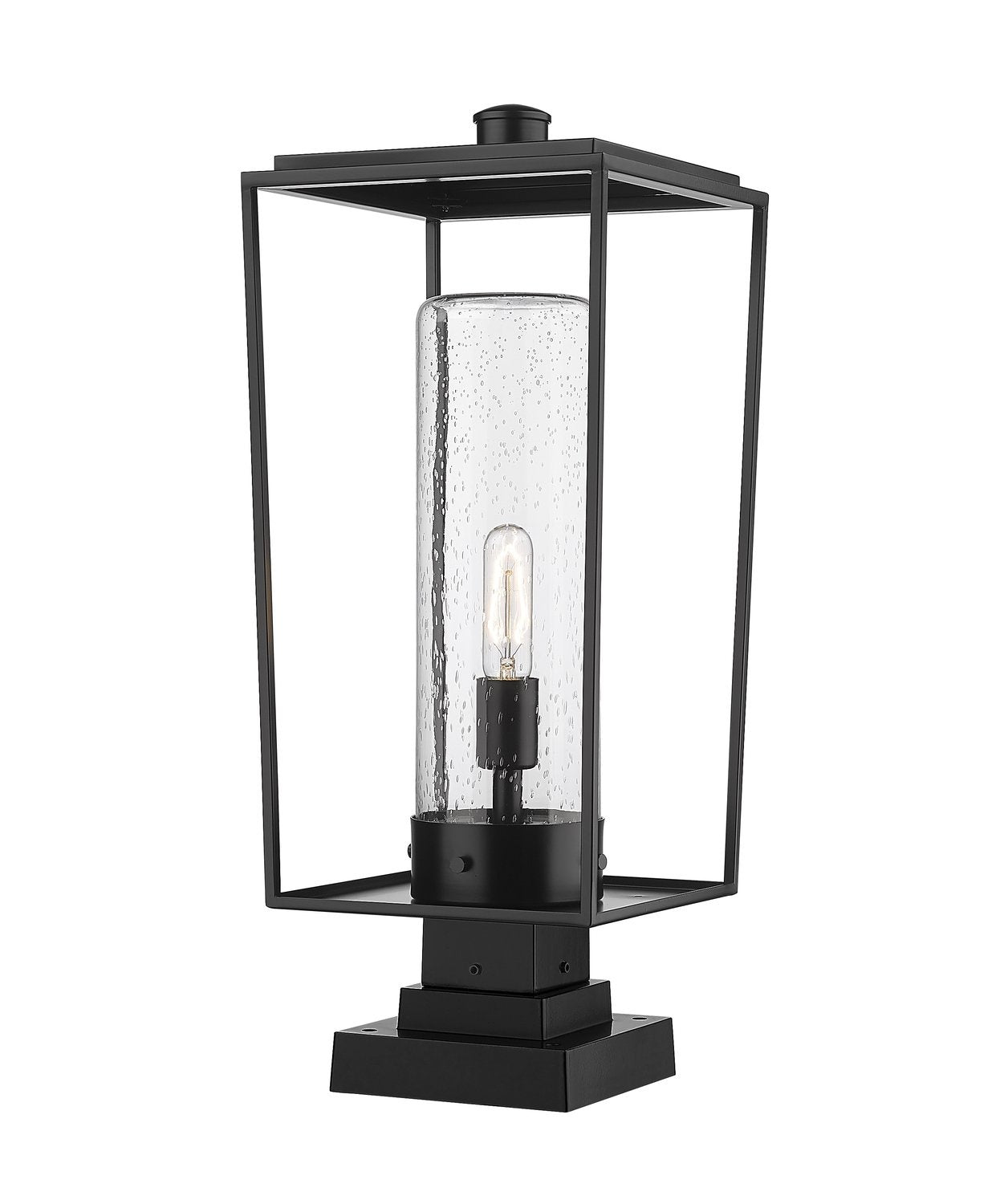 Z-LITE SHERIDAN OUTDOOR PIER MOUNTED FIXTURE | 594PHBS-SQPM-BK - Post