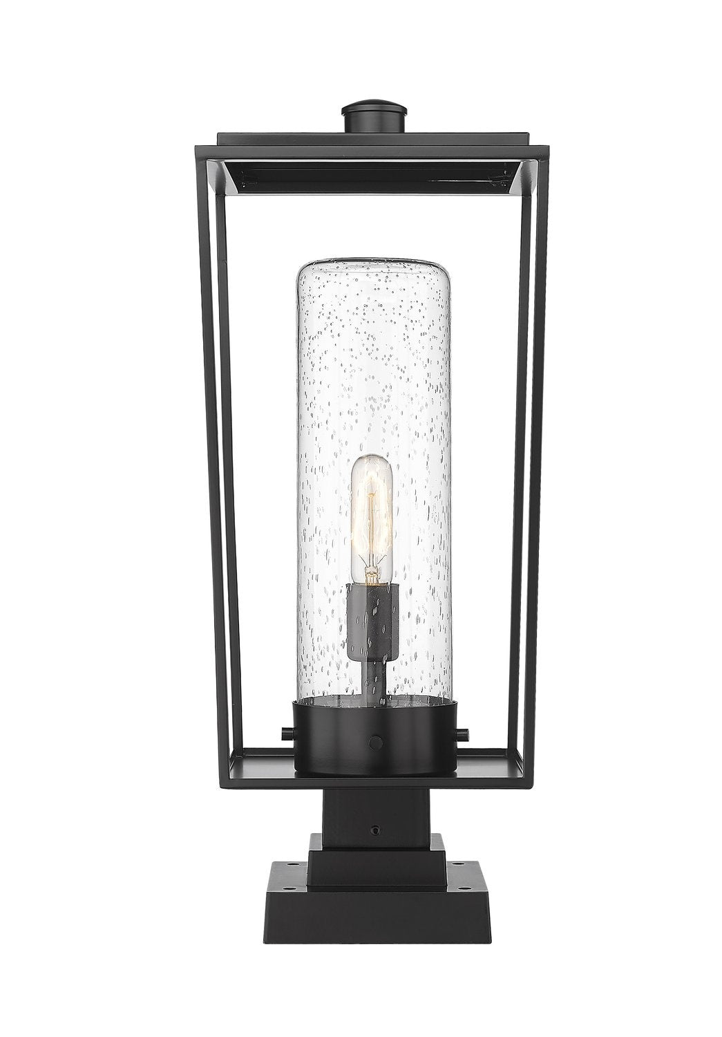 Z-LITE SHERIDAN OUTDOOR PIER MOUNTED FIXTURE | 594PHBS-SQPM-BK - Post