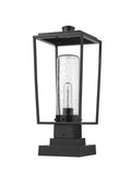 Z-LITE SHERIDAN OUTDOOR PIER MOUNTED FIXTURE | 594PHMS-SQPM-BK - Post
