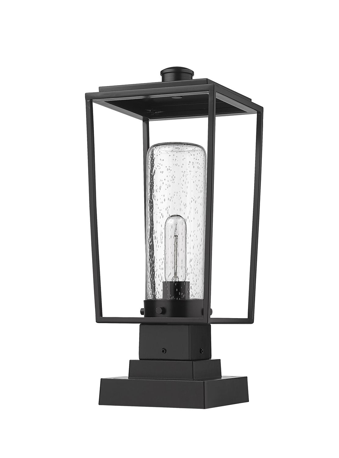 Z-LITE SHERIDAN OUTDOOR PIER MOUNTED FIXTURE | 594PHMS-SQPM-BK - Post