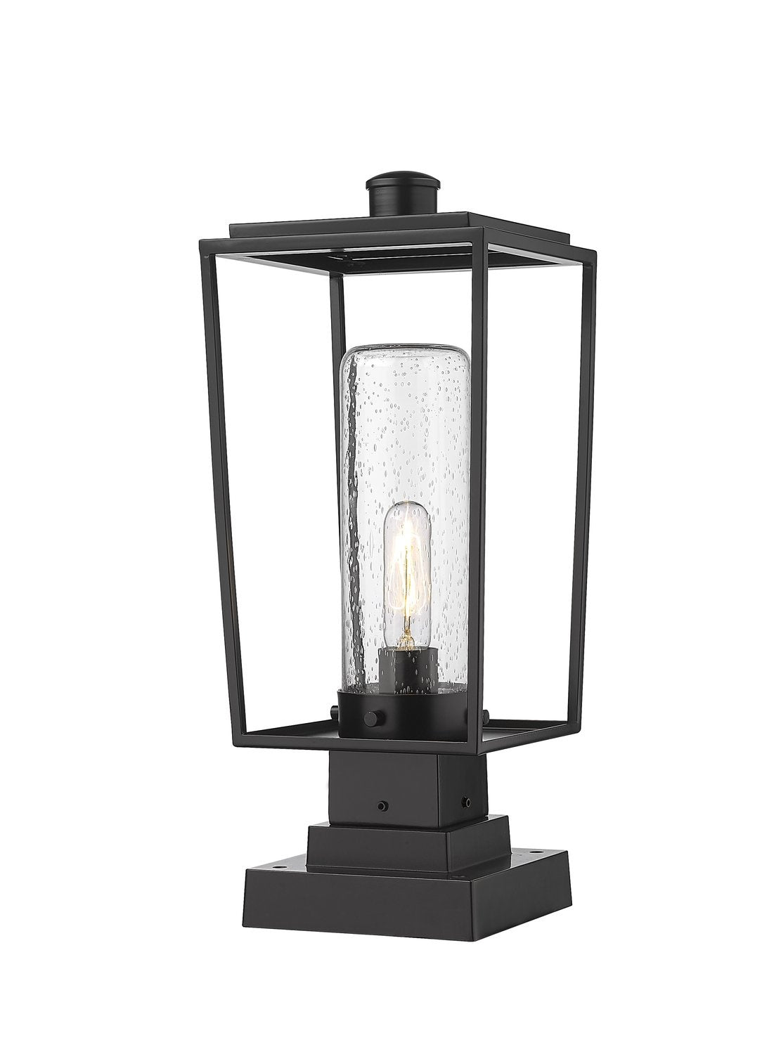 Z-LITE SHERIDAN OUTDOOR PIER MOUNTED FIXTURE | 594PHMS-SQPM-BK - Post