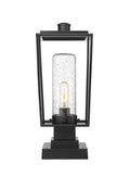 Z-LITE SHERIDAN OUTDOOR PIER MOUNTED FIXTURE | 594PHMS-SQPM-BK - Post