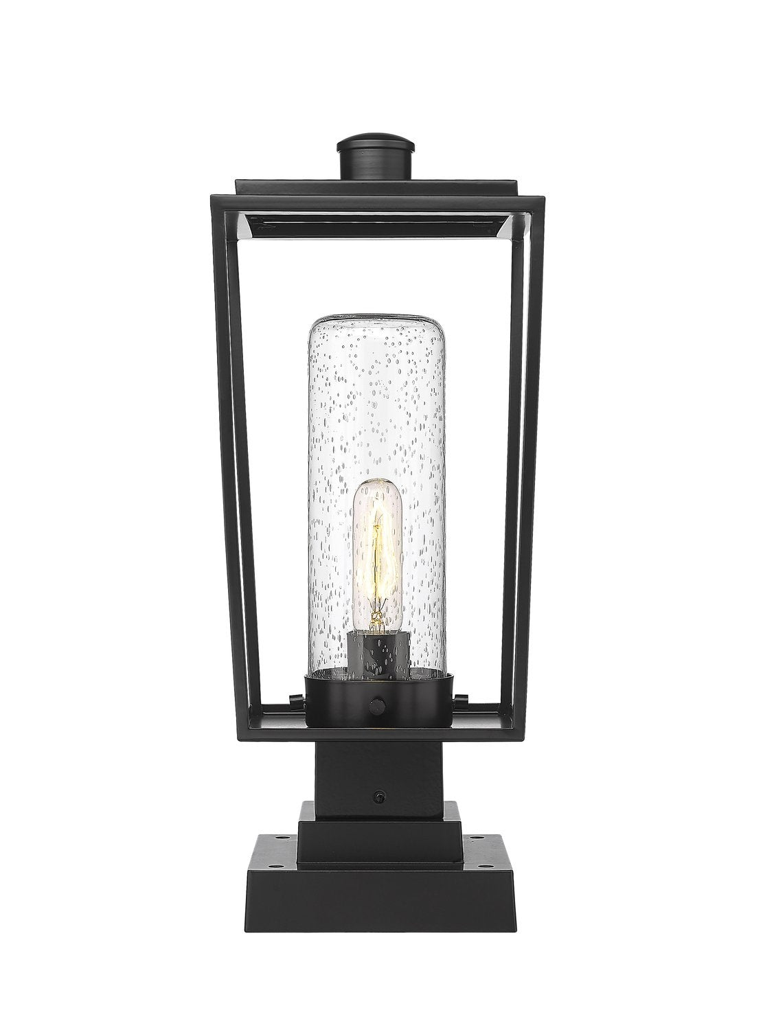 Z-LITE SHERIDAN OUTDOOR PIER MOUNTED FIXTURE | 594PHMS-SQPM-BK - Post