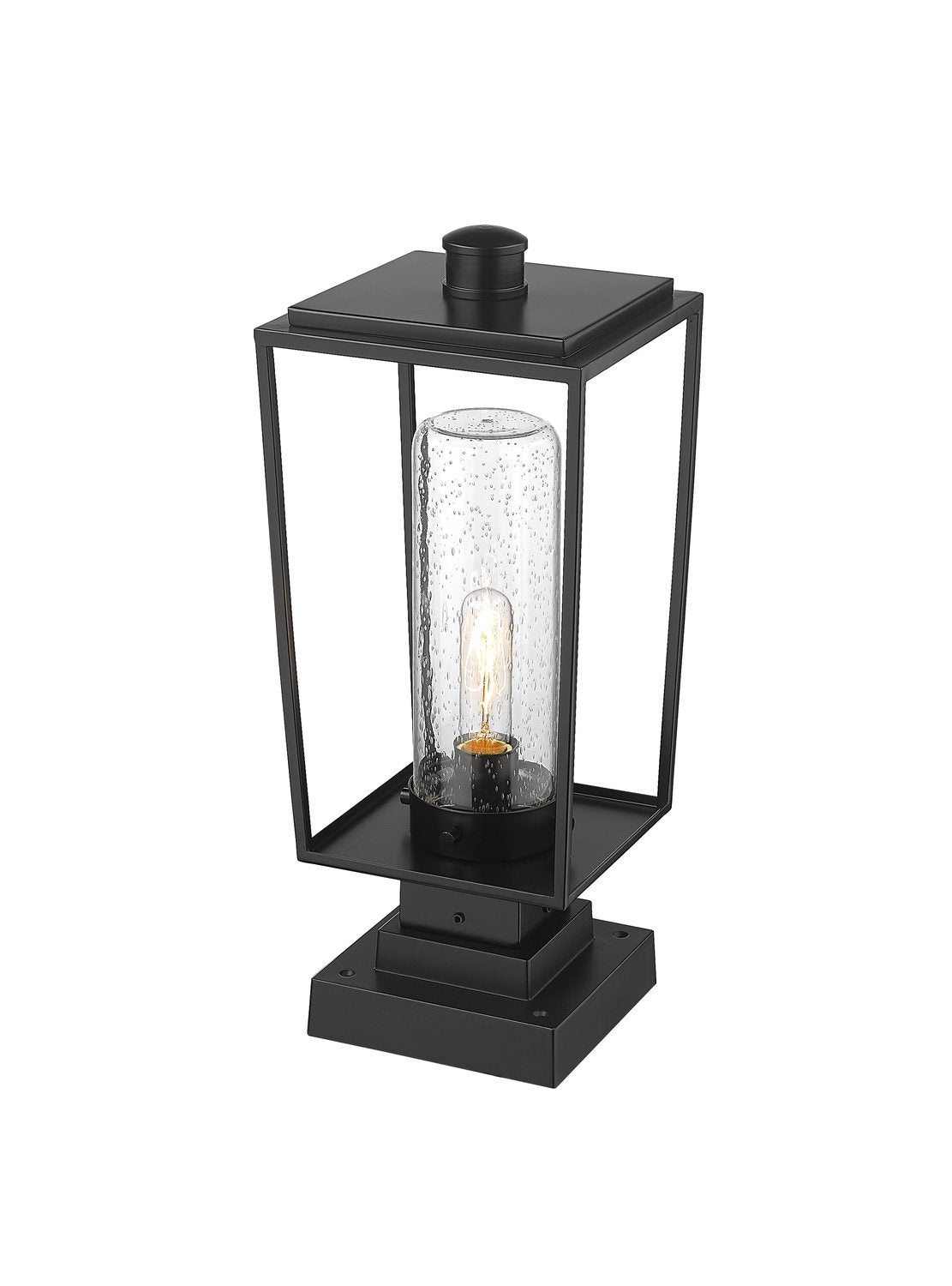 Z-LITE SHERIDAN OUTDOOR PIER MOUNTED FIXTURE | 594PHMS-SQPM-BK - Post