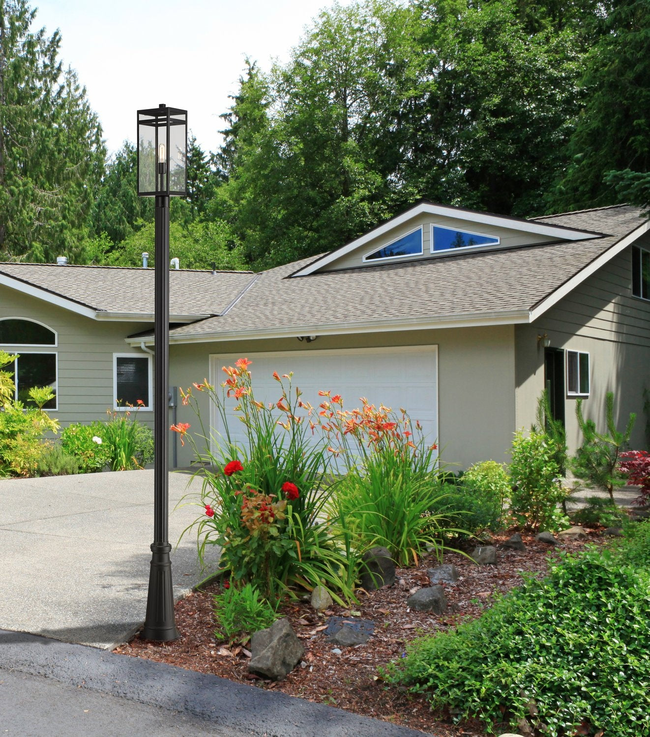 Z-LITE NURI OUTDOOR POST MOUNTED FIXTURE | 596PHBR-519P-BK - Post