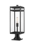 Z-LITE NURI OUTDOOR PIER MOUNTED FIXTURE (596PHBR) | 596PHBR-533PM-BK - Post