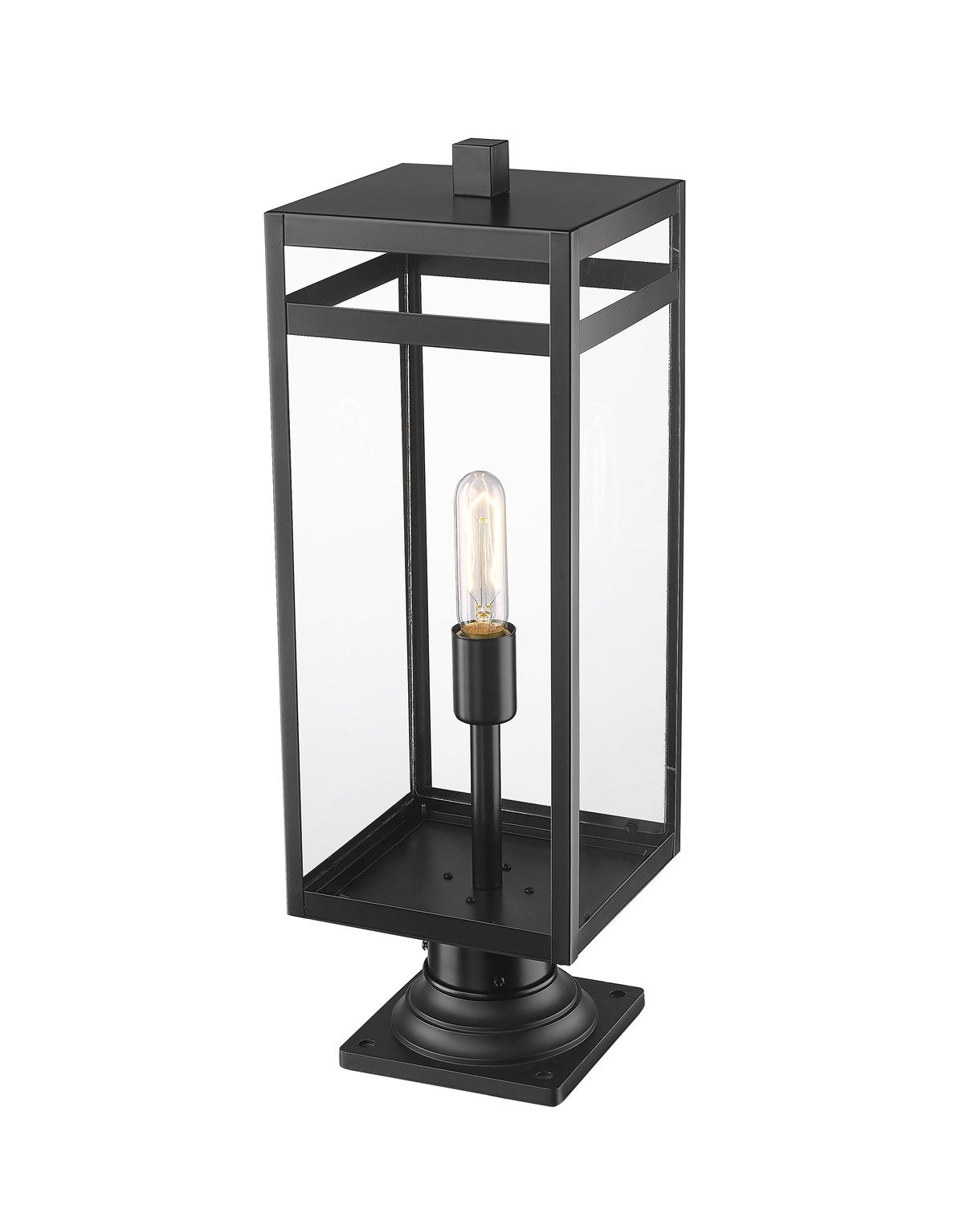 Z-LITE NURI OUTDOOR PIER MOUNTED FIXTURE (596PHBR) | 596PHBR-533PM-BK
