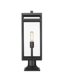 Z-LITE NURI OUTDOOR PIER MOUNTED FIXTURE (596PHBR) | 596PHBR-533PM-BK - Post