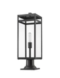Z-LITE NURI OUTDOOR PIER MOUNTED FIXTURE (596PHBR) | 596PHBR-533PM-BK - Post