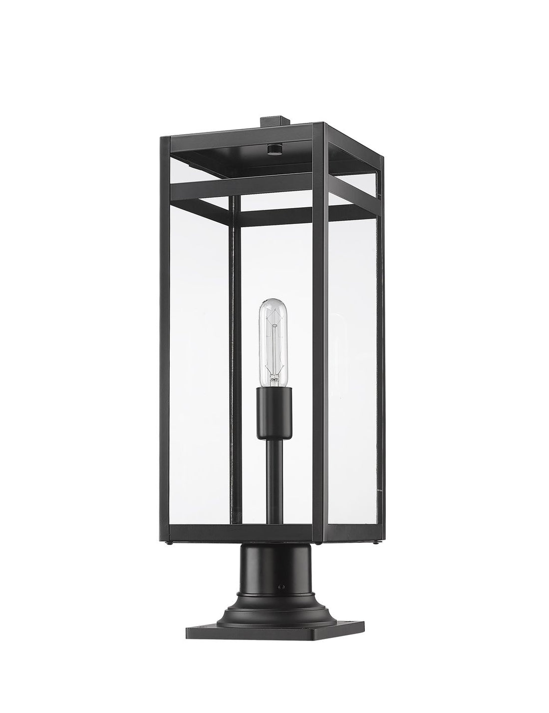 Z-LITE NURI OUTDOOR PIER MOUNTED FIXTURE (596PHBR) | 596PHBR-533PM-BK