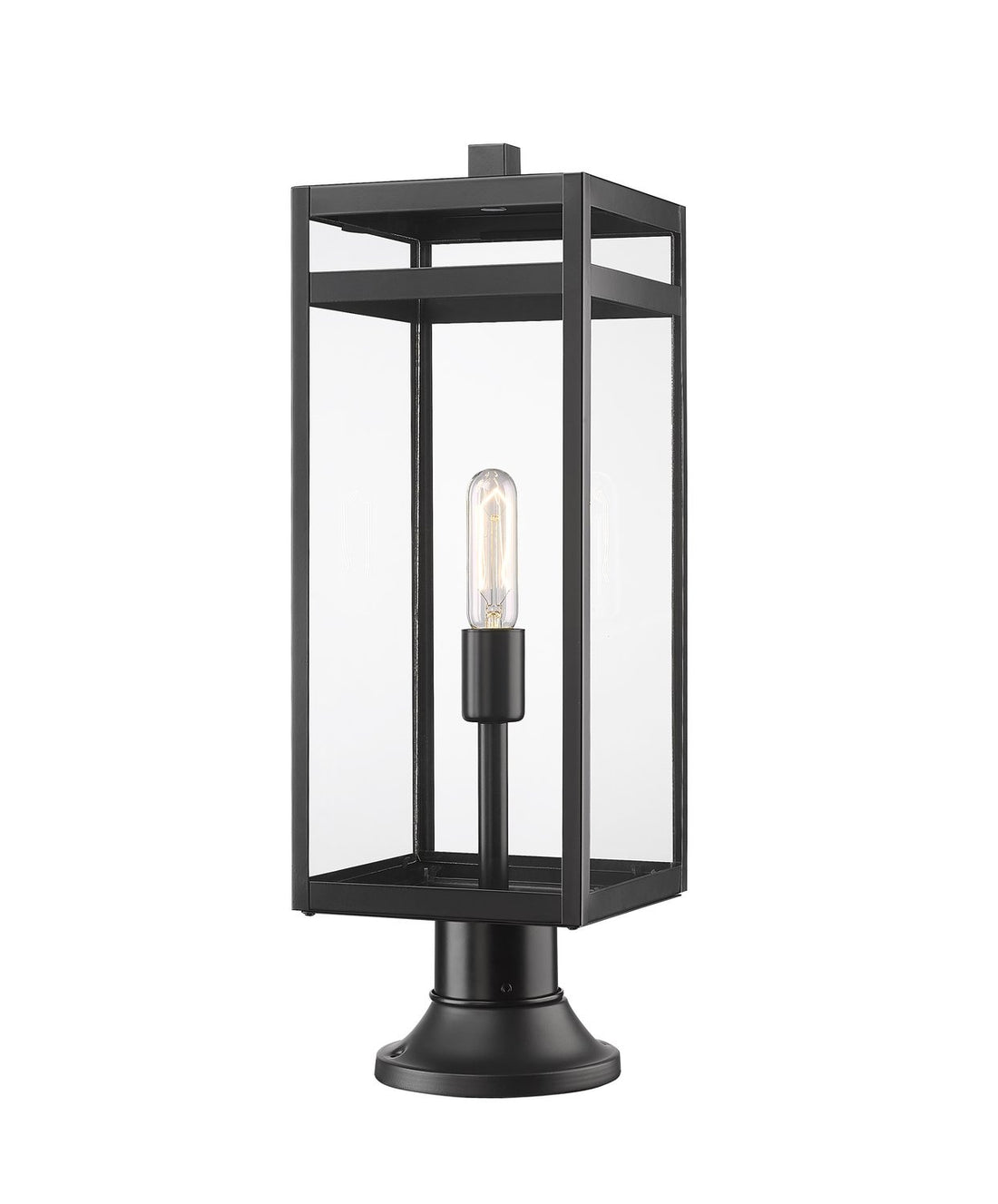 Z-LITE NURI OUTDOOR PIER MOUNTED FIXTURE (596PHBR) | 596PHBR-553PM-BK