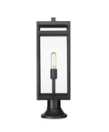 Z-LITE NURI OUTDOOR PIER MOUNTED FIXTURE (596PHBR) | 596PHBR-553PM-BK