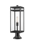 Z-LITE NURI OUTDOOR PIER MOUNTED FIXTURE (596PHBR) | 596PHBR-553PM-BK - Post