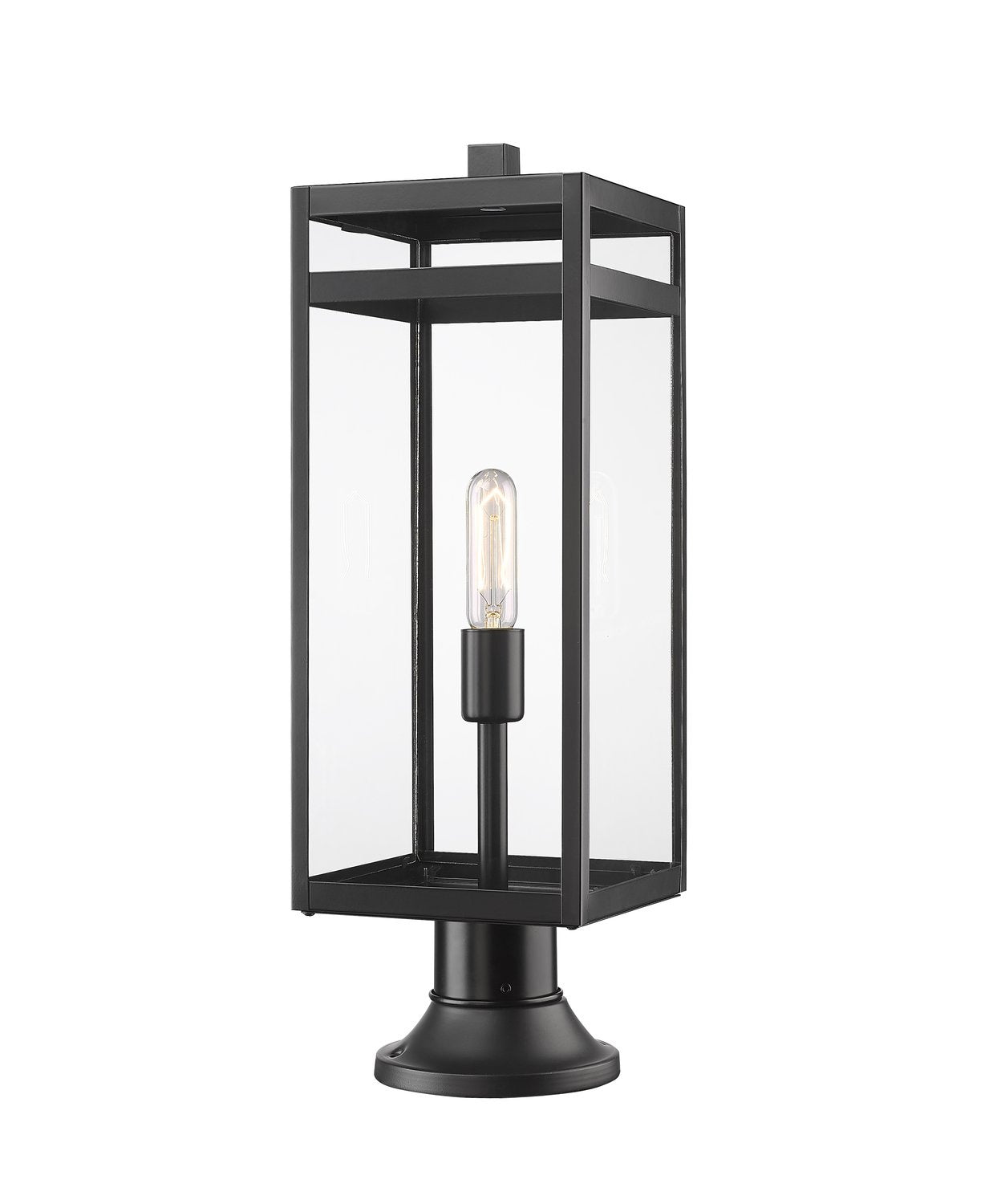 Z-LITE NURI OUTDOOR PIER MOUNTED FIXTURE (596PHBR) | 596PHBR-553PM-BK - Post