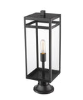 Z-LITE NURI OUTDOOR PIER MOUNTED FIXTURE (596PHBR) | 596PHBR-553PM-BK