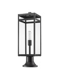 Z-LITE NURI OUTDOOR PIER MOUNTED FIXTURE (596PHBR) | 596PHBR-553PM-BK