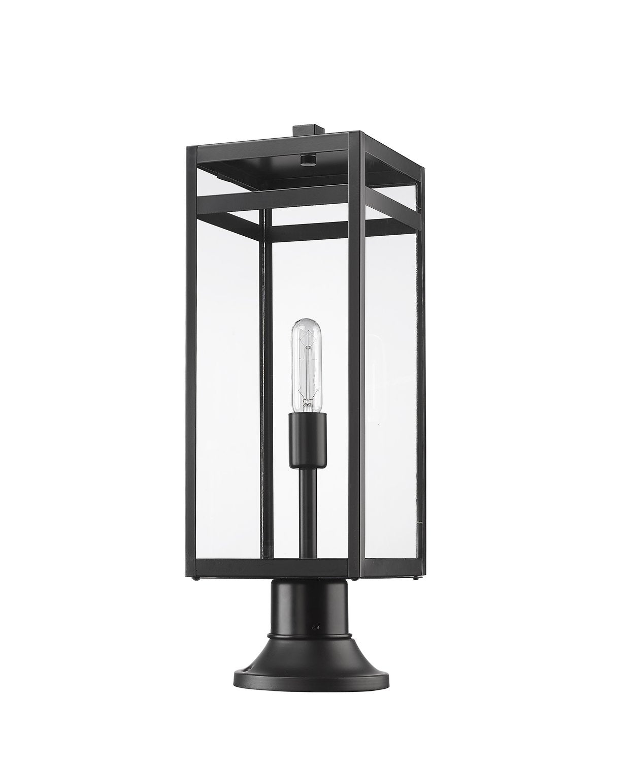 Z-LITE NURI OUTDOOR PIER MOUNTED FIXTURE (596PHBR) | 596PHBR-553PM-BK - Post
