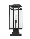 Z-LITE NURI OUTDOOR PIER MOUNTED FIXTURE (596PHBS) | 596PHBS-SQPM-BK - Post
