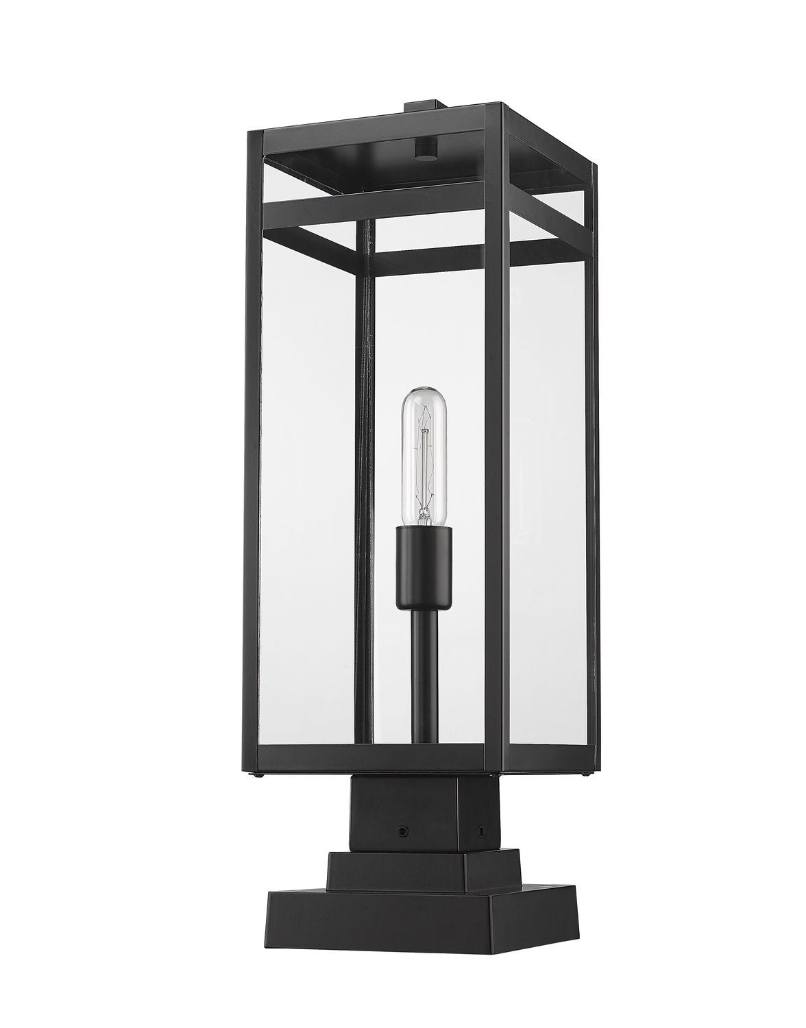Z-LITE NURI OUTDOOR PIER MOUNTED FIXTURE (596PHBS) | 596PHBS-SQPM-BK - Post