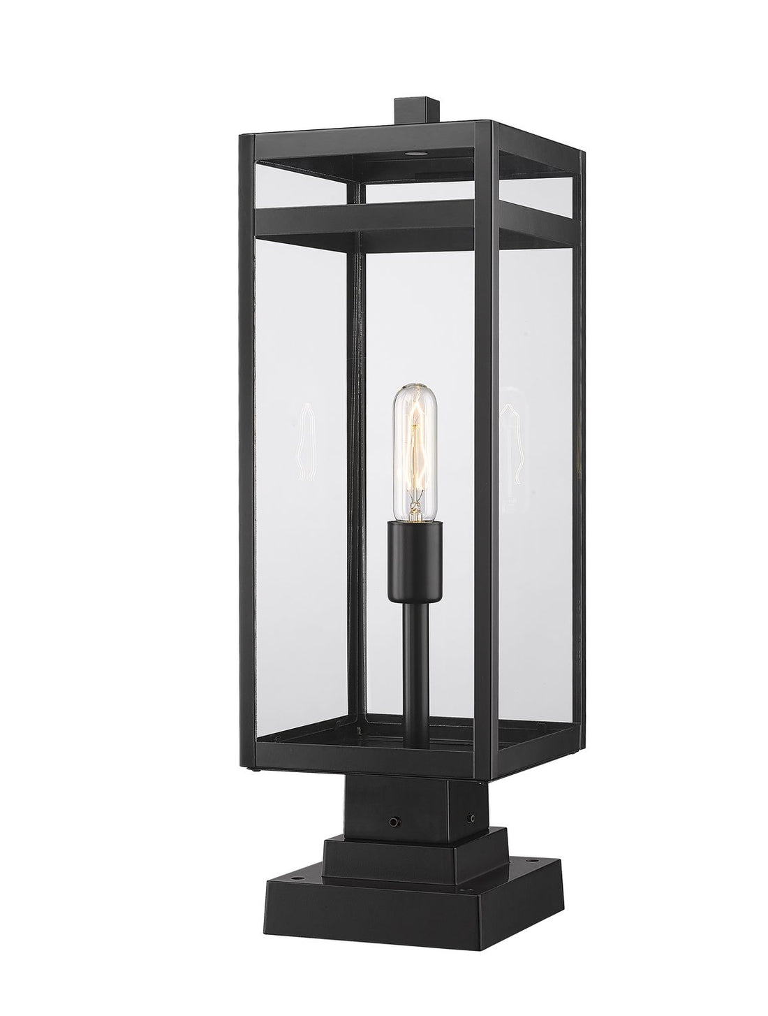 Z-LITE NURI OUTDOOR PIER MOUNTED FIXTURE (596PHBS) | 596PHBS-SQPM-BK - Post